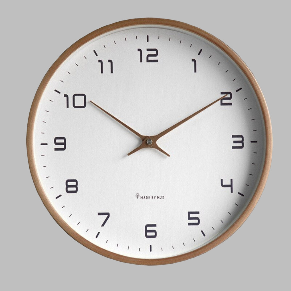 Reloj de pared de madera de estilo escandinavo y silencioso