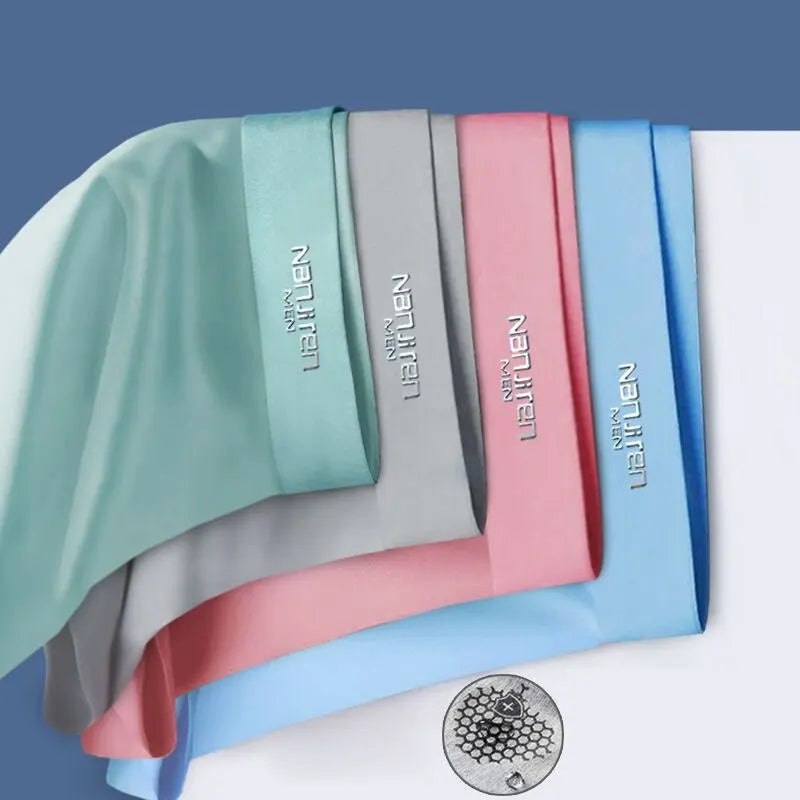 Calzoncillos hombre bóxer efecto seda fría, pack de 4 transpirables