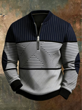 Jersey de hombre con media cremallera y estampado geométrico