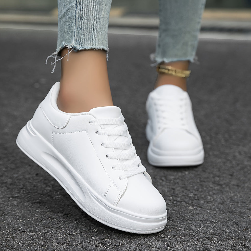 Zapatillas blancas mujer de piel, ligeras y cómodas para el día a día