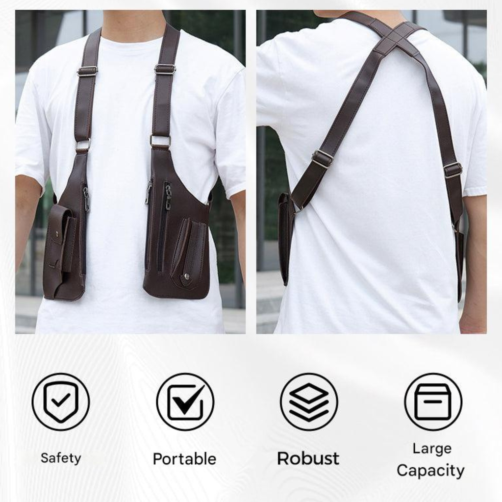 Bolso bandolera antirrobo para hombre en piel sintética
