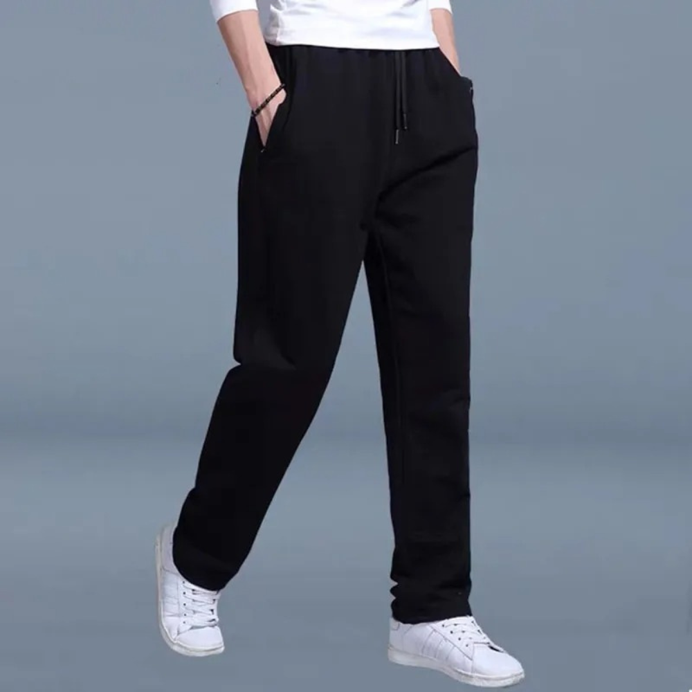 Joggers hombre de algodón con cintura elástica y pierna ancha