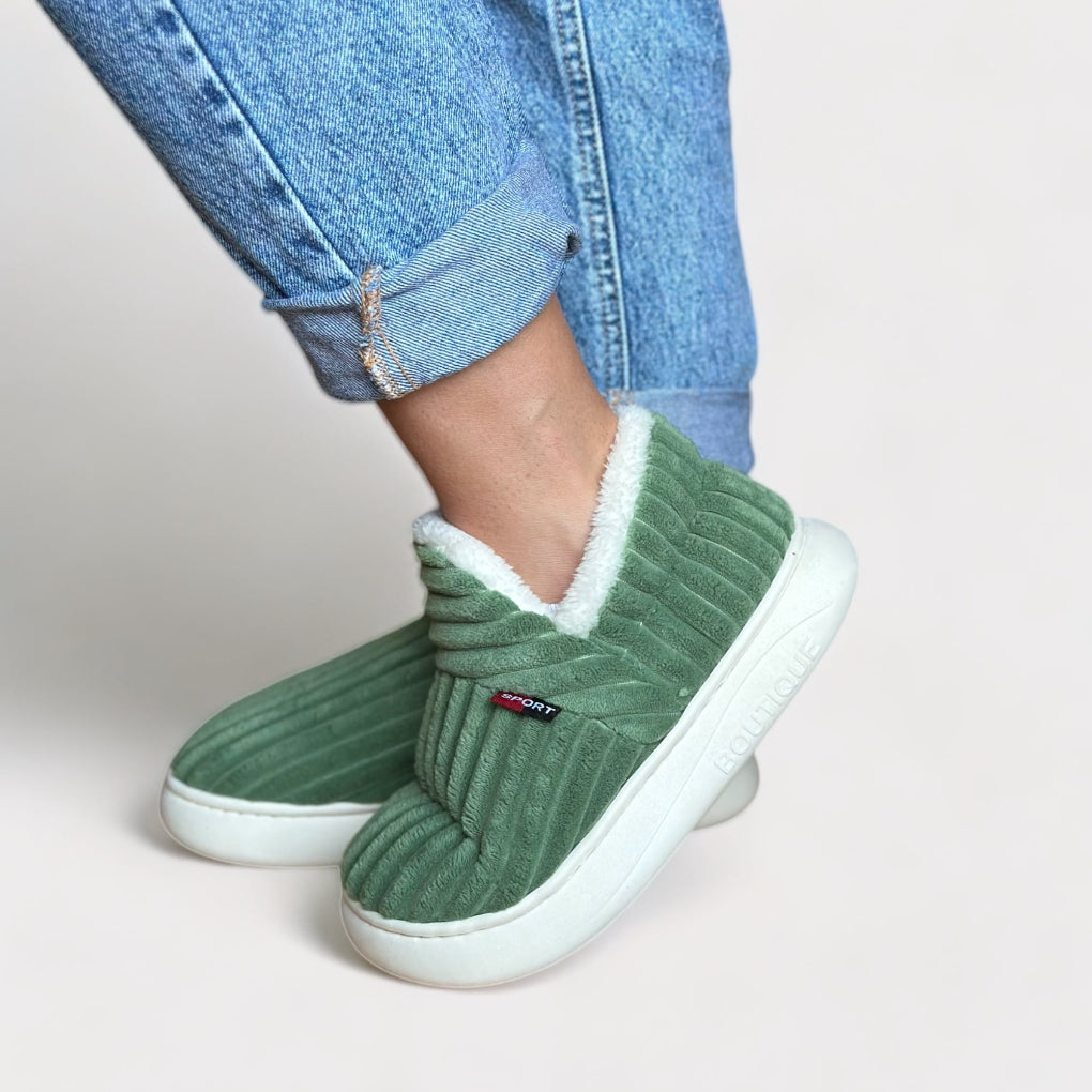 Zapatillas de casa de pelo ergonómicas, muy cálidas y antideslizantes