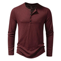 Camiseta manga larga hombre de algodón, casual y de cuello redondo