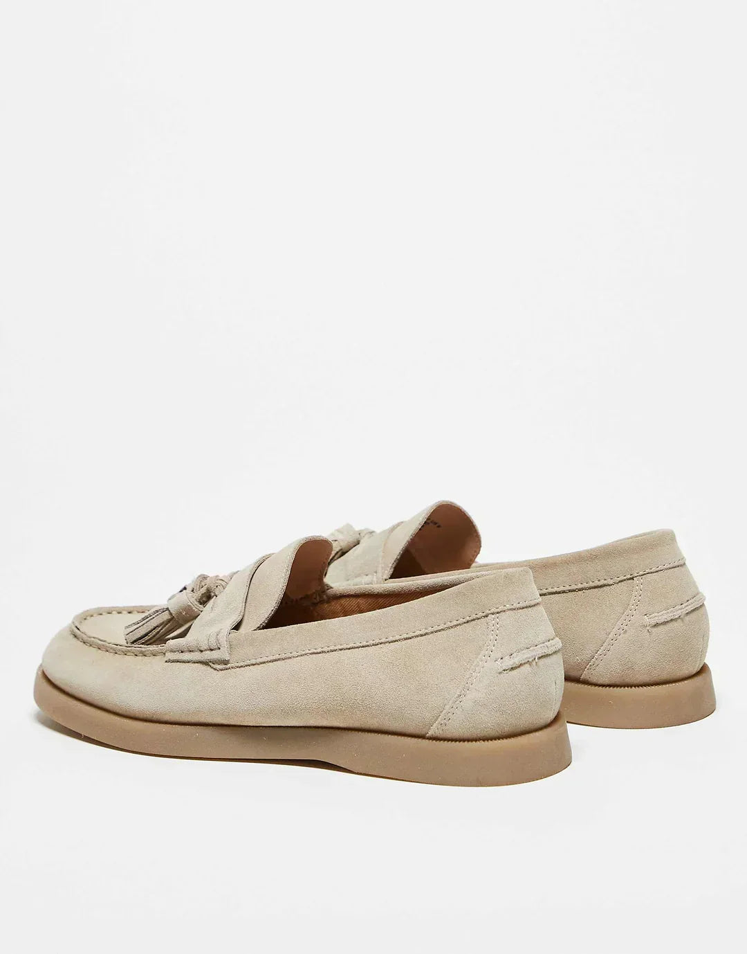 Mocasines mujer de ante con borlas y plantilla acolchada