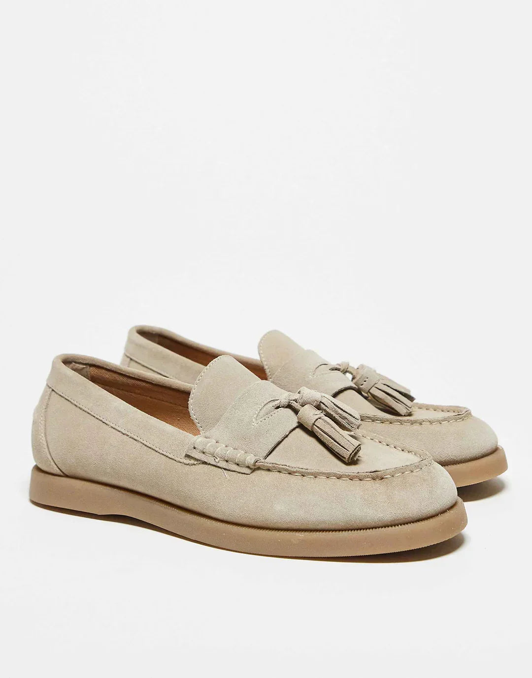 Mocasines mujer de ante con borlas y plantilla acolchada