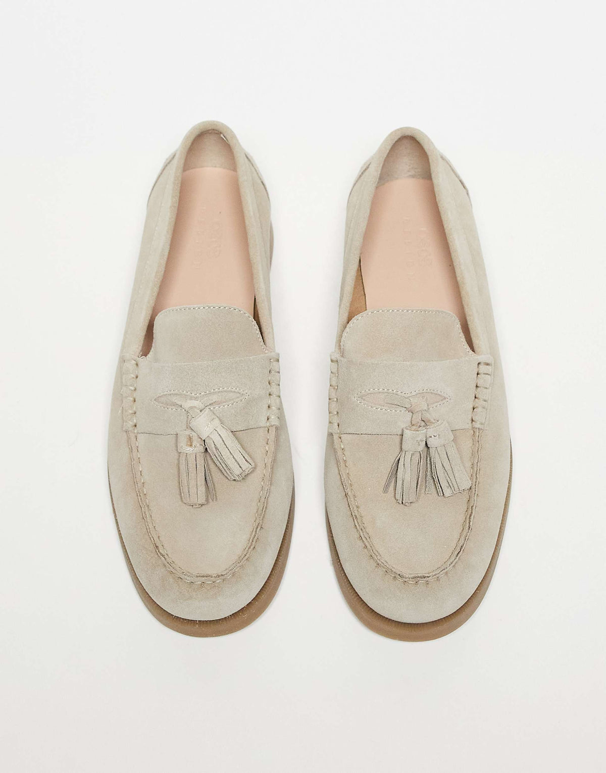Mocasines mujer de ante con borlas y plantilla acolchada