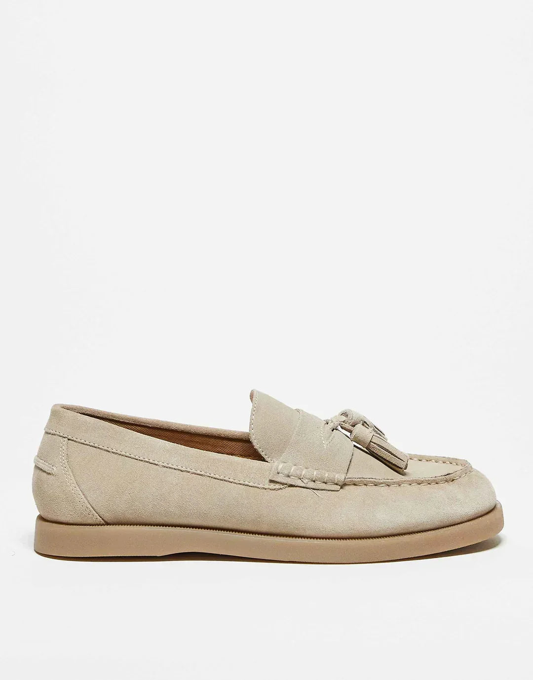 Mocasines mujer de ante con borlas y plantilla acolchada
