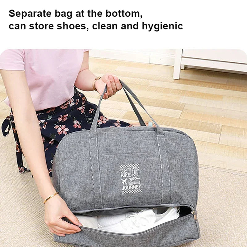 Bolsa de viaje plegable de tela Oxford repelente al agua, 2 tamaños