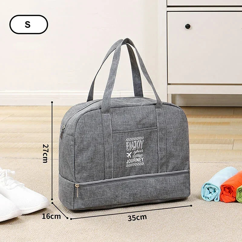 Bolsa de viaje plegable de tela Oxford repelente al agua, 2 tamaños