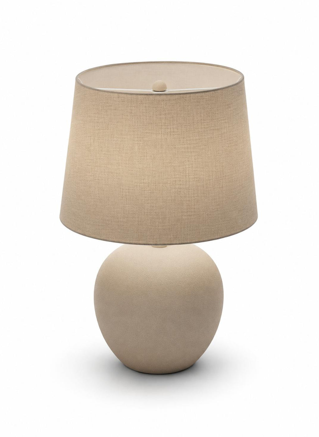 Lámpara de Mesa de Tela Beige