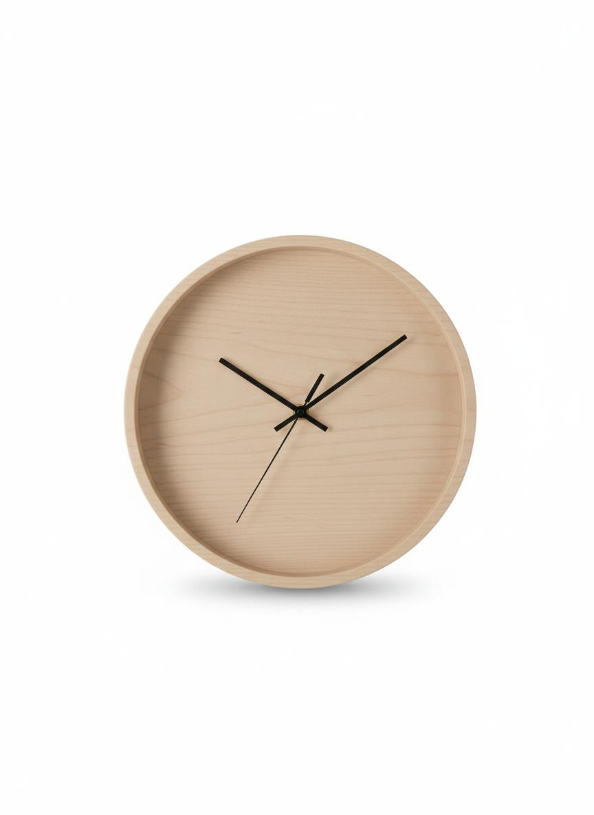 Reloj de Pared de Madera Beige