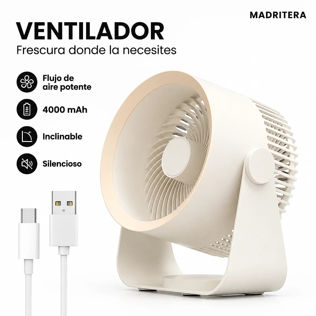 Brisara – Ventilador de Mesa Inalámbrico