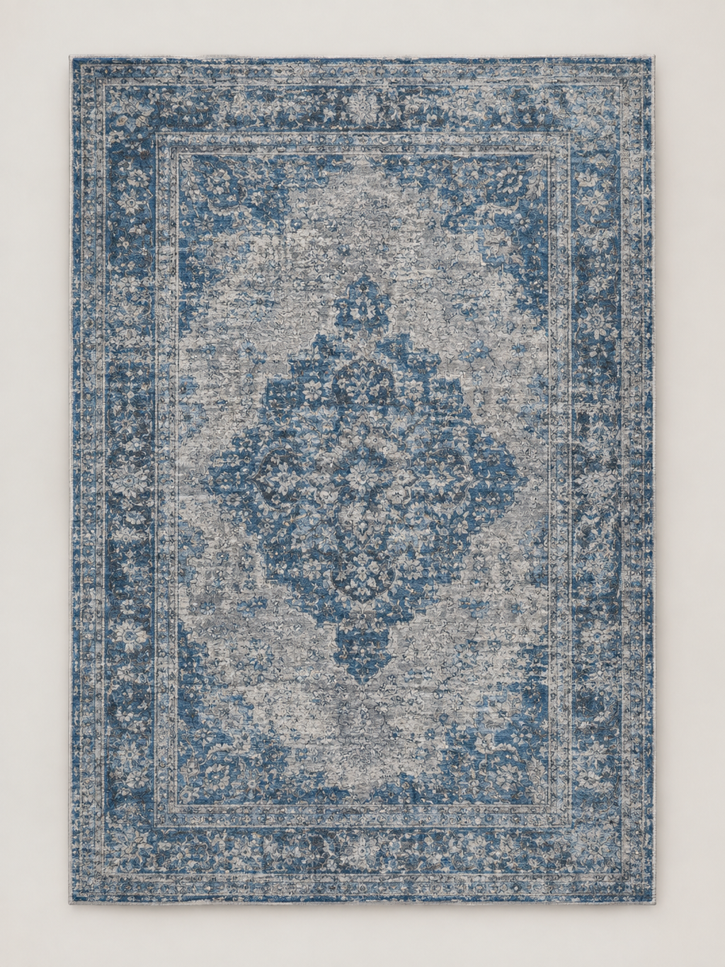 Alfombra Vintage Azul y Gris - MADRITERA