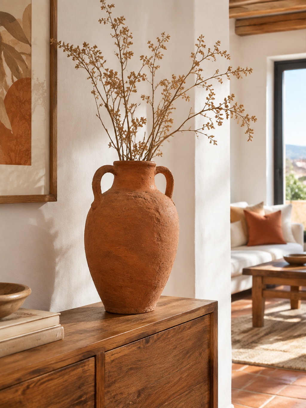 Jarrón de Terracota Artesanal en ambiente - MADRITERA