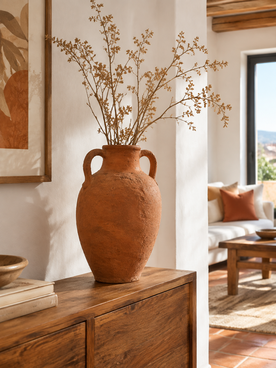 Jarrón de Terracota Artesanal en ambiente - MADRITERA