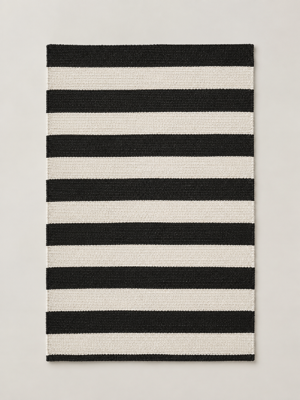 Alfombra de Algodón Rayas Negro y Blanco - MADRITERA