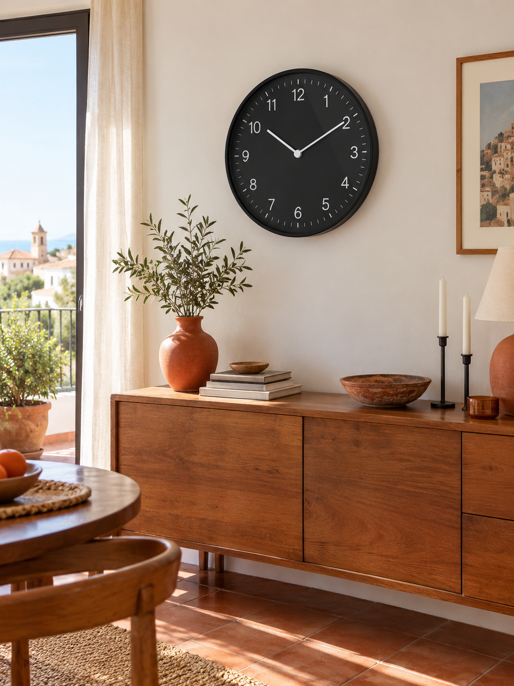 Reloj de Pared Industrial Negro en ambiente - MADRITERA