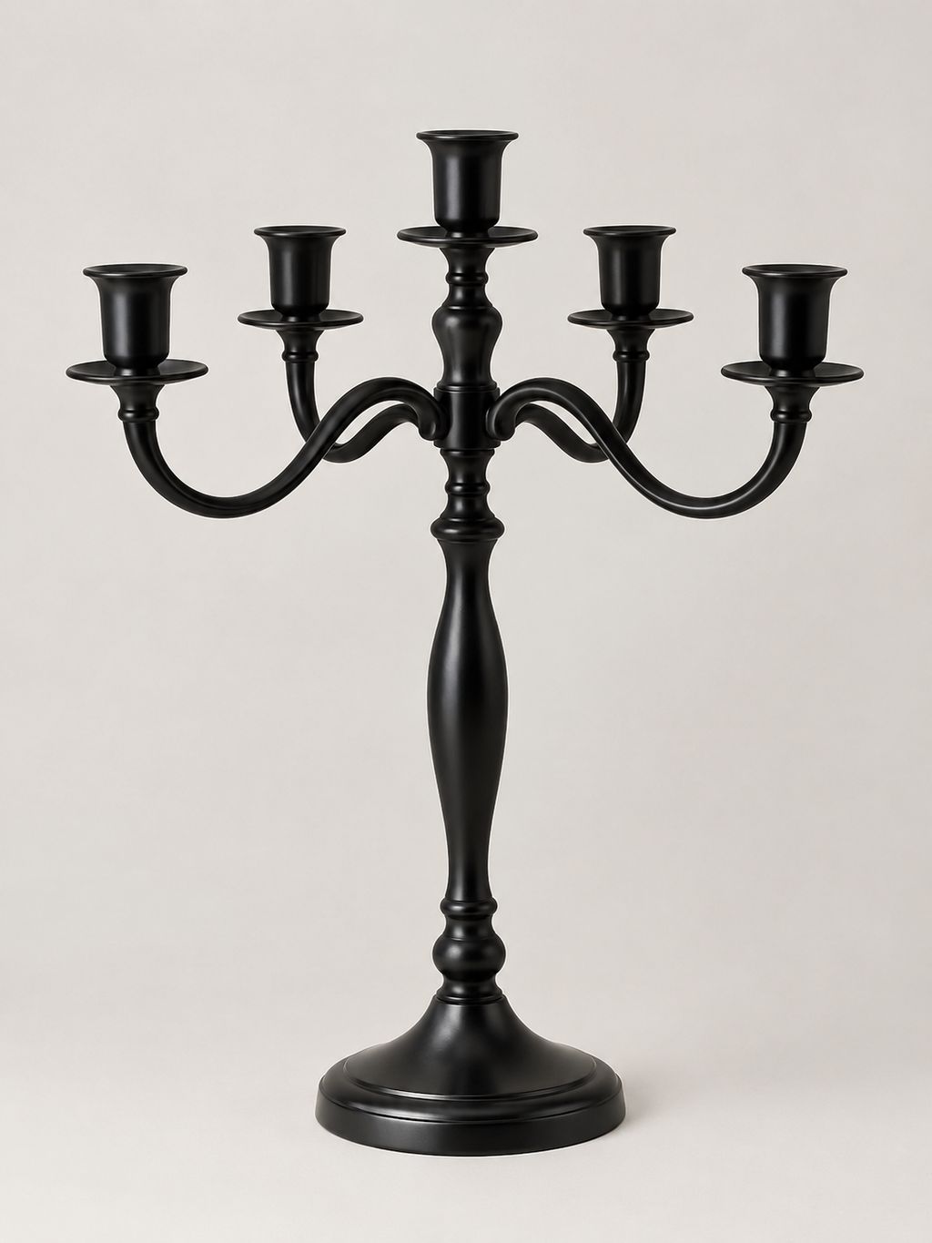 Candelabro de Metal 5 Brazos Negro - MADRITERA