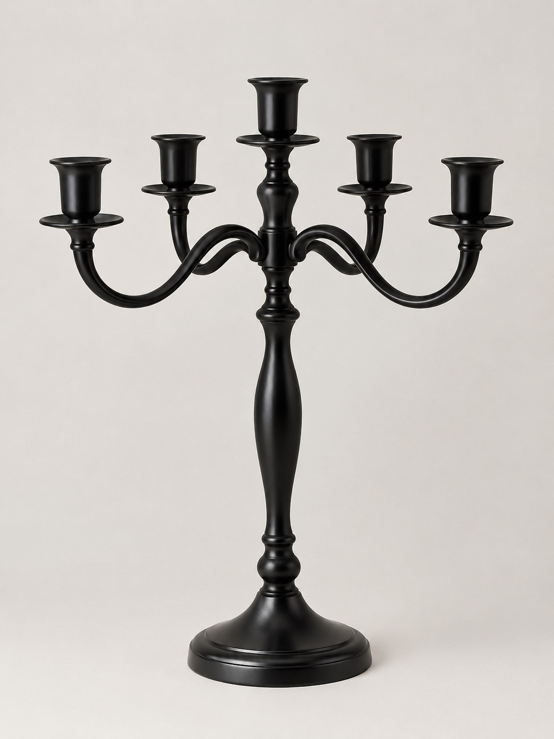 Candelabro de Metal 5 Brazos Negro - MADRITERA