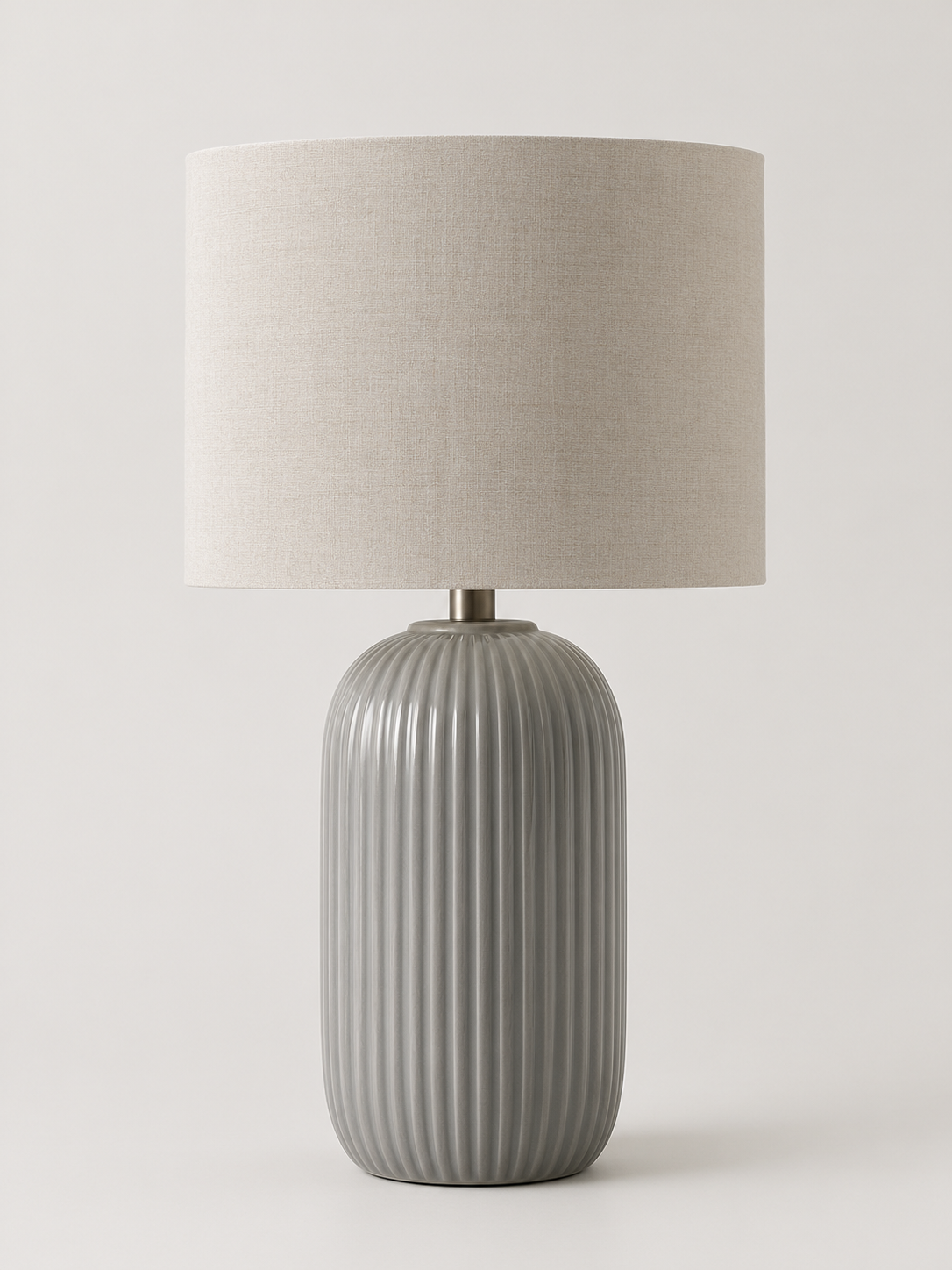 Lámpara de Mesa de Cerámica Gris - MADRITERA
