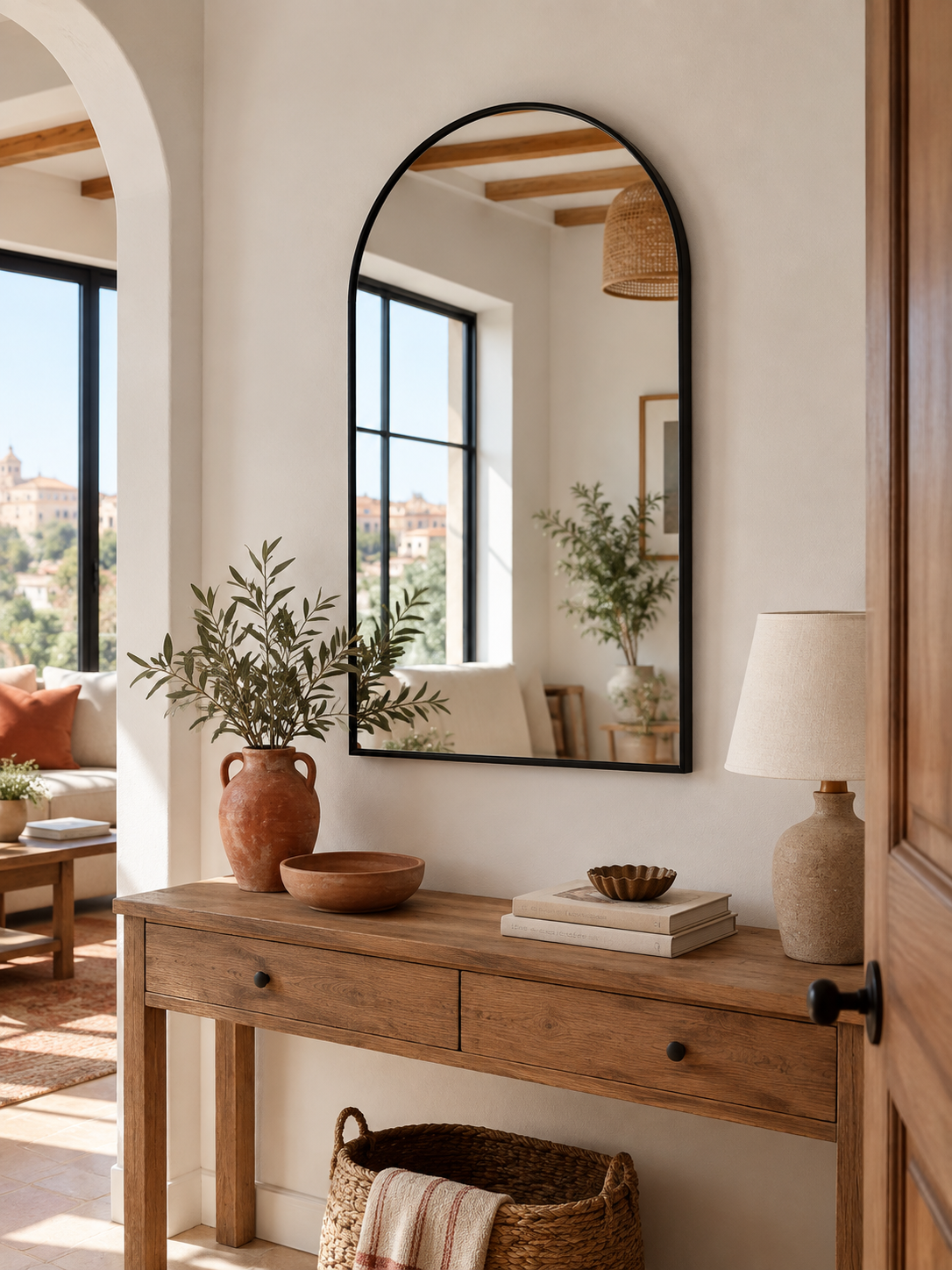 Espejo de Pared Arco Negro en ambiente - MADRITERA