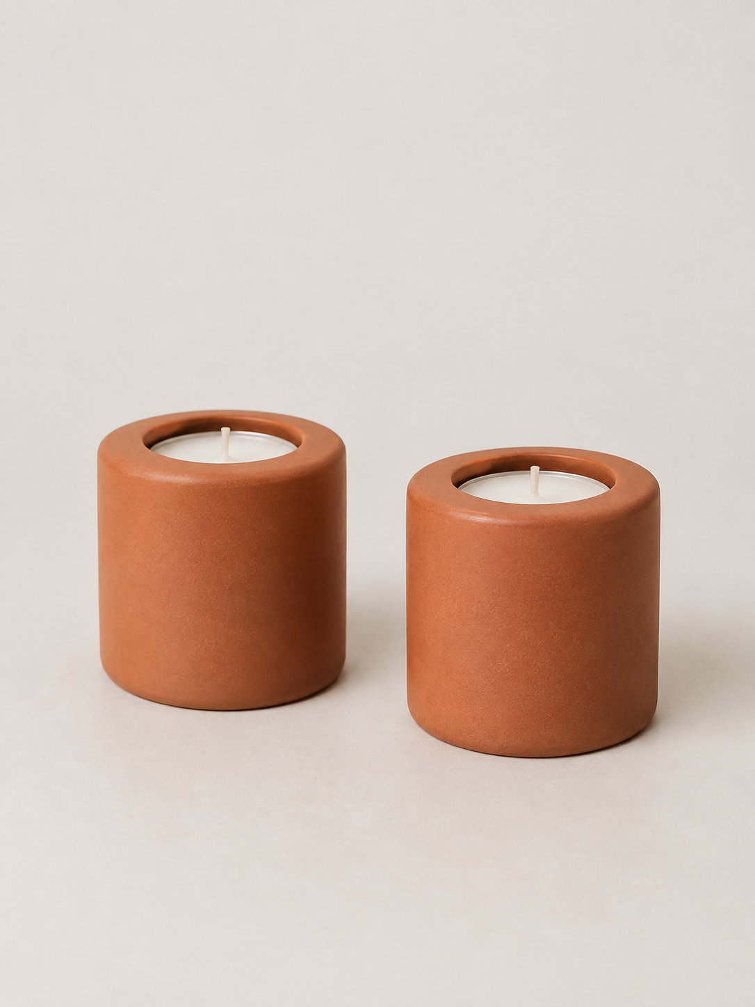 Portavelas de Cerámica Terracota Set de 2 - MADRITERA