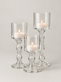 Portavelas de Cristal Set de 3 Transparente - MADRITERA