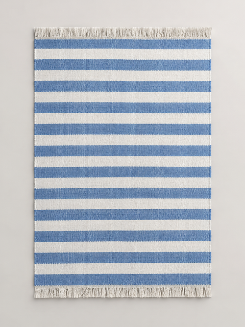 Alfombra de Algodón Rayas Azul - MADRITERA