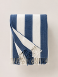 Manta de Algodón Rayas Azul y Blanco - MADRITERA