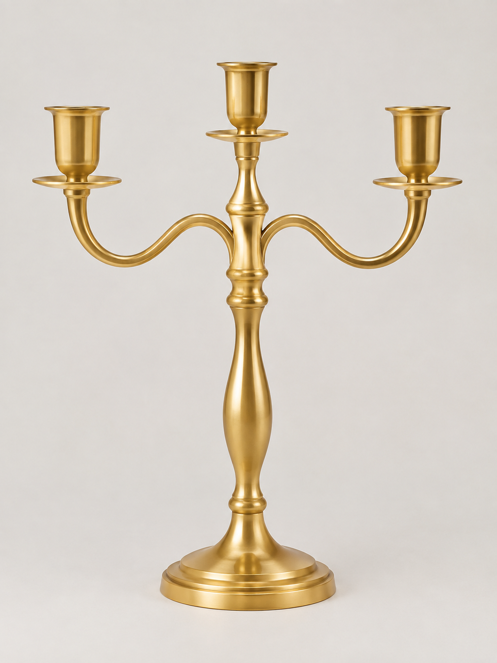 Candelabro de Metal 3 Brazos Dorado - MADRITERA