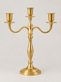 Candelabro de Metal 3 Brazos Dorado - MADRITERA
