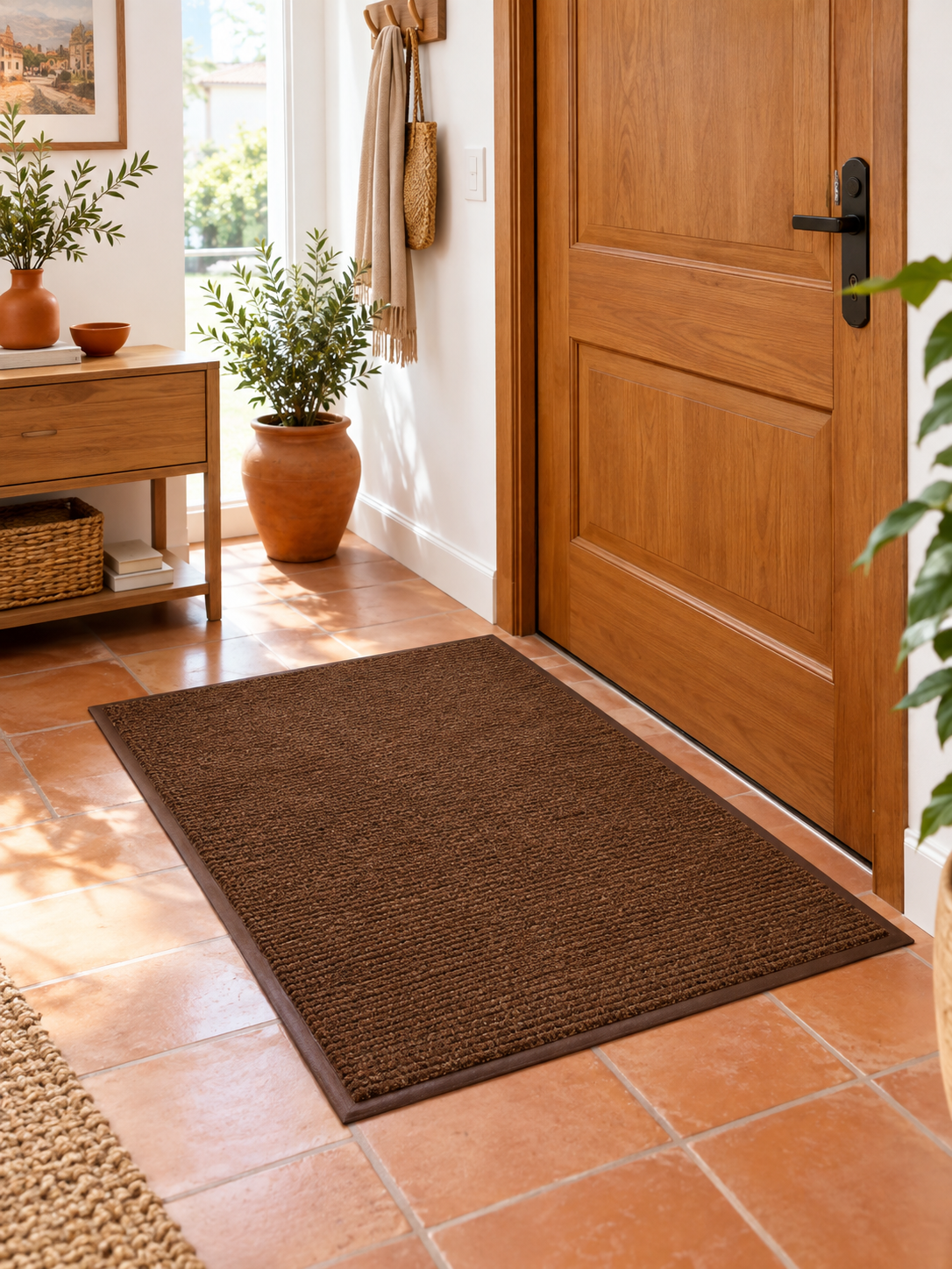 Felpudo XL Doble Puerta Marrón en ambiente - MADRITERA