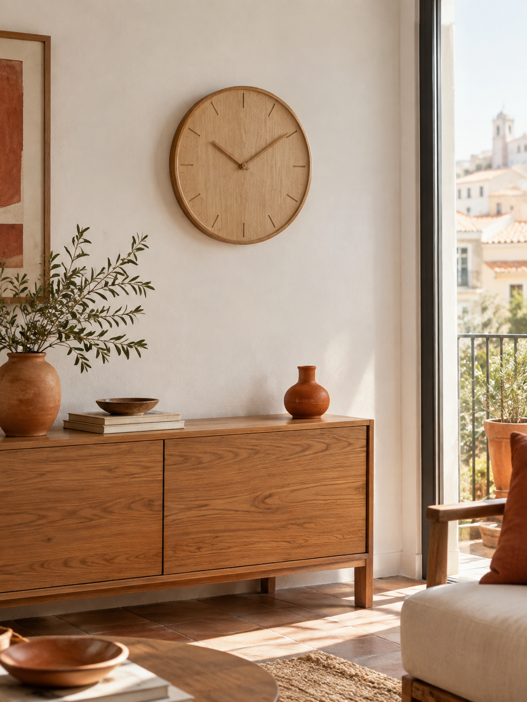 Reloj de Pared de Madera Fresno en ambiente - MADRITERA