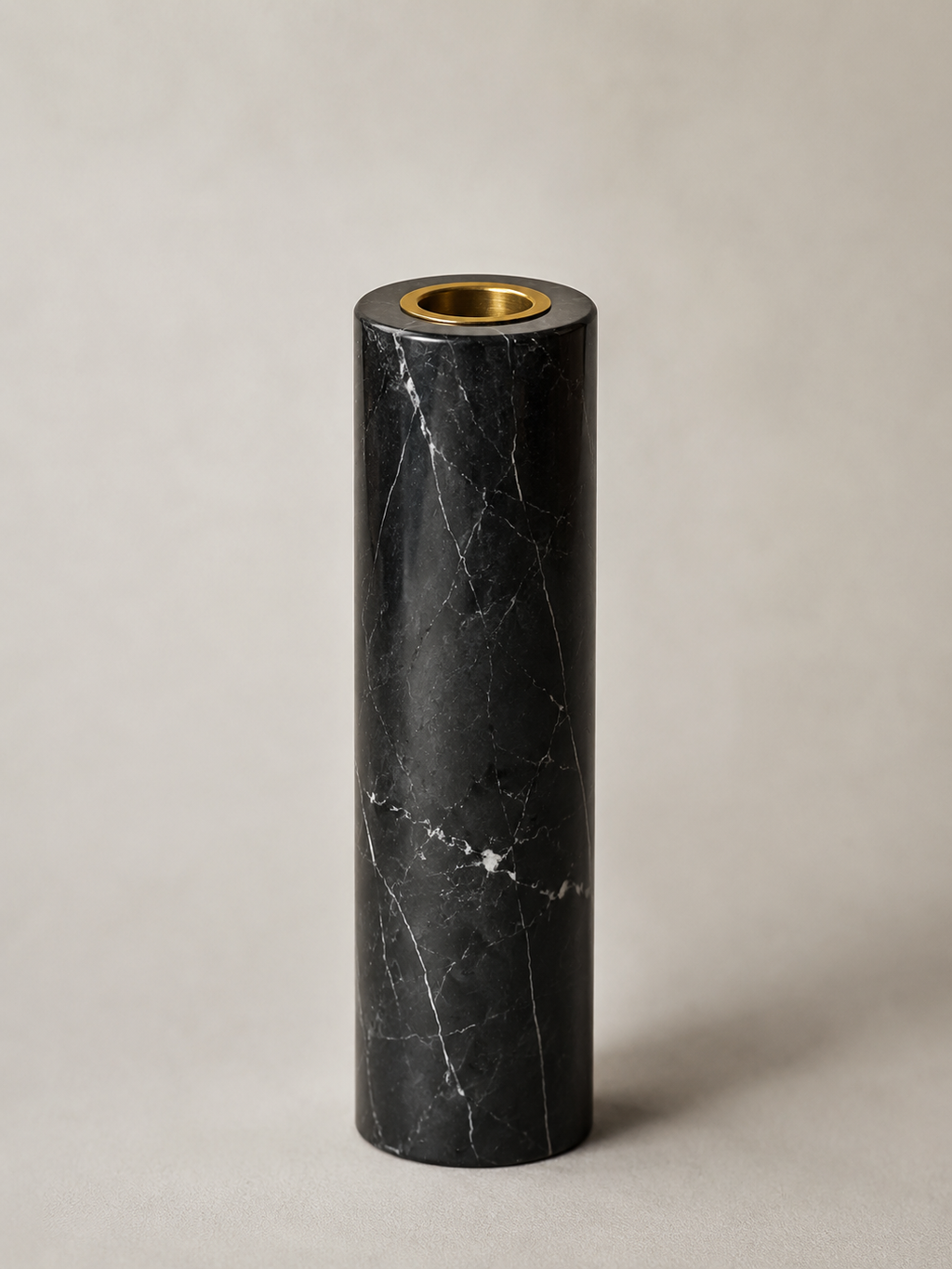 Portavelas de Mármol Negro - MADRITERA