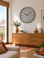 Reloj de Pared Grande Industrial Gris en ambiente - MADRITERA