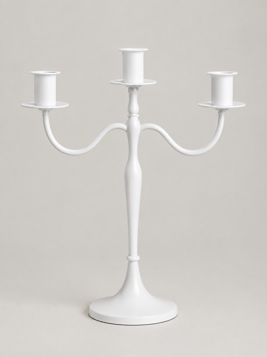 Candelabro de Metal 3 Brazos Blanco - MADRITERA