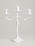 Candelabro de Metal 3 Brazos Blanco - MADRITERA