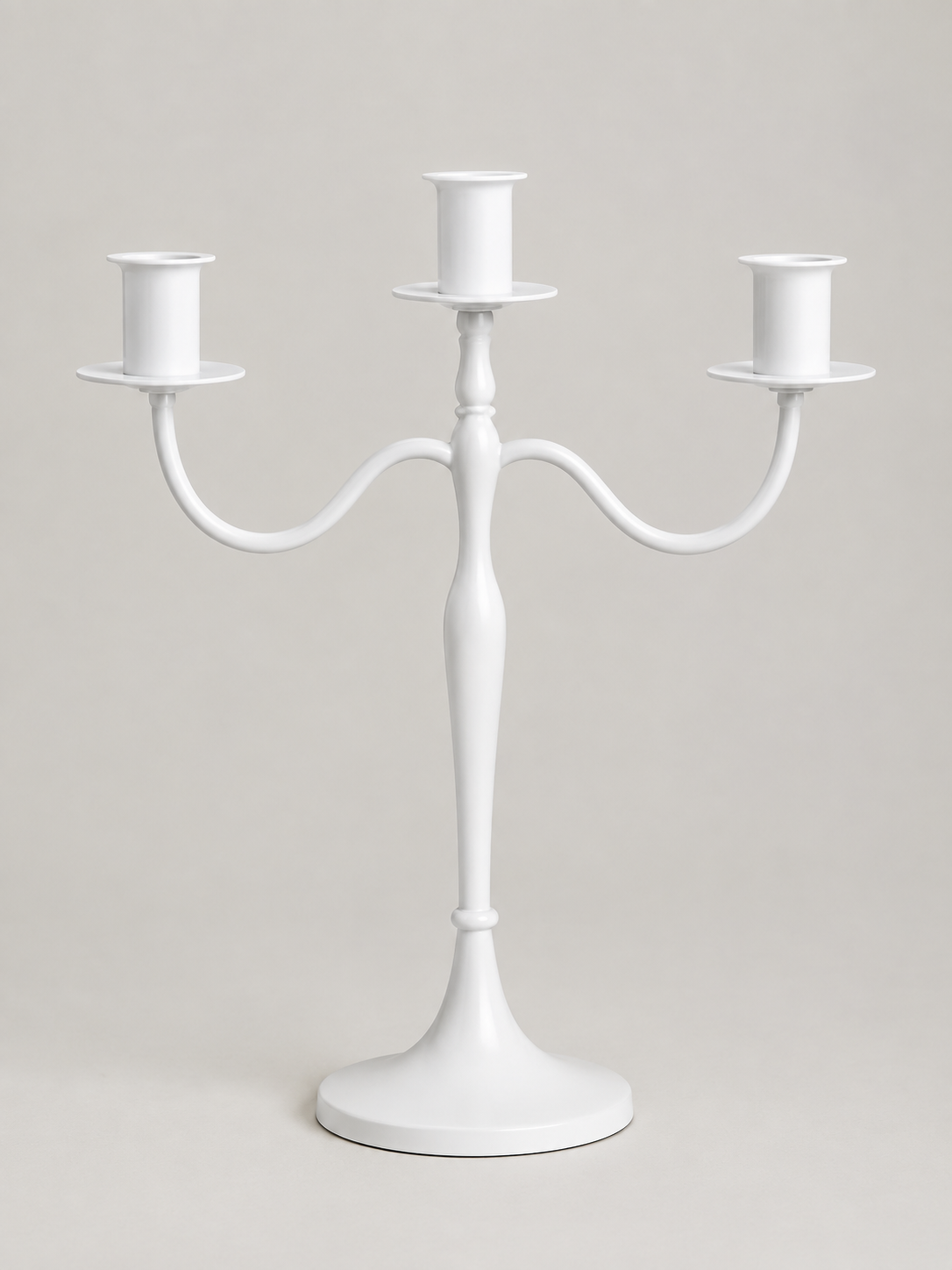 Candelabro de Metal 3 Brazos Blanco - MADRITERA