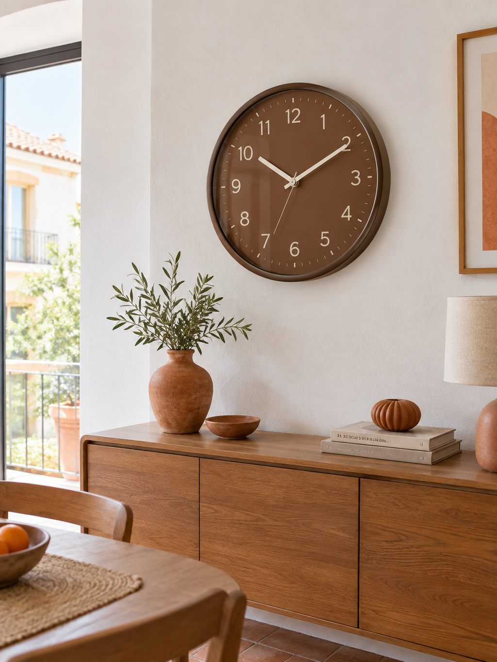 Reloj de Pared Industrial Marrón en ambiente - MADRITERA