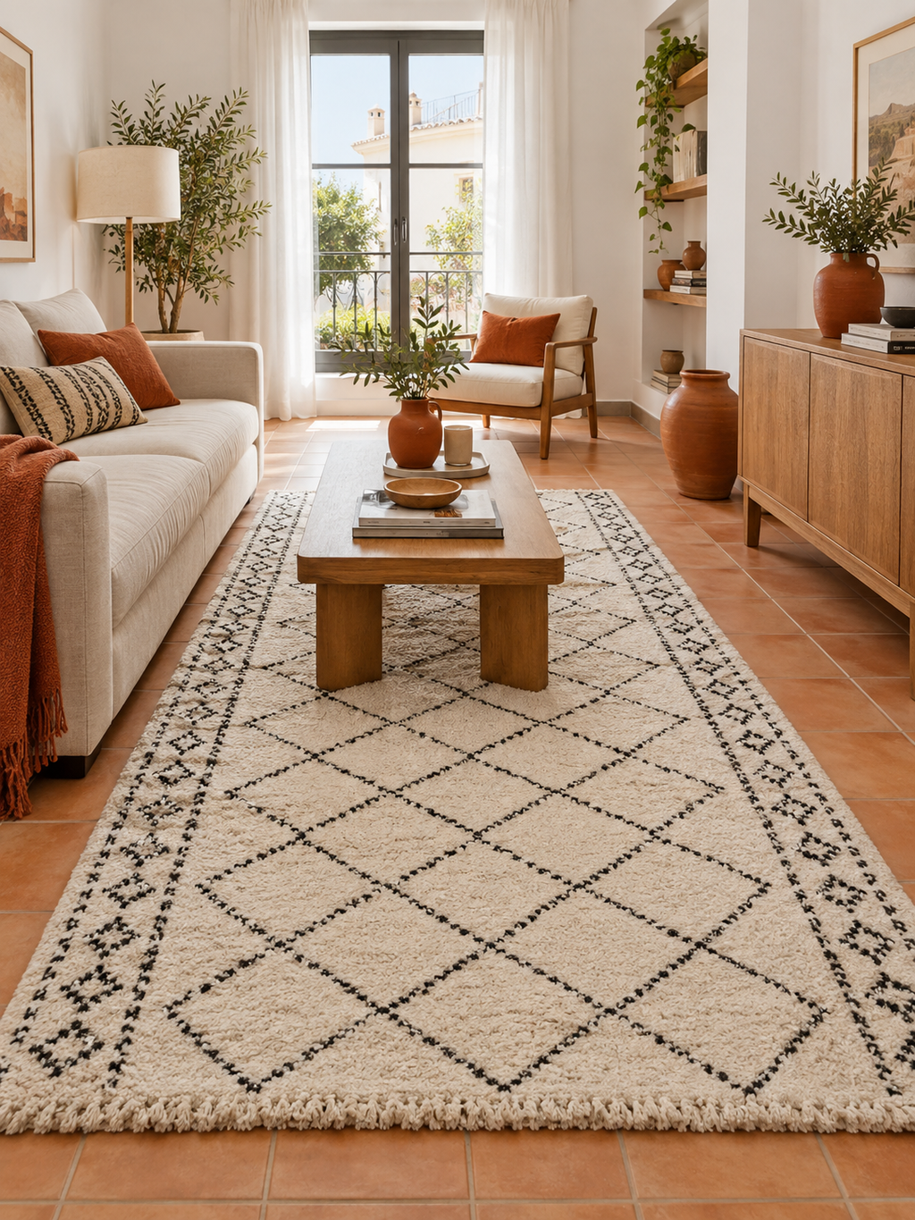 Alfombra de Pasillo Bereber Crudo en ambiente - MADRITERA