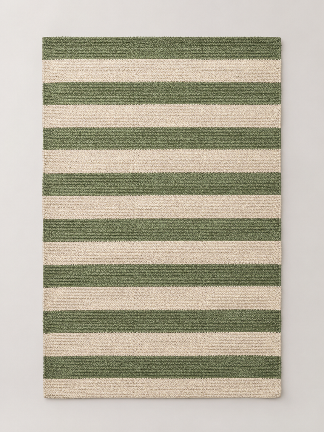 Alfombra de Algodón Rayas Verde y Crudo - MADRITERA