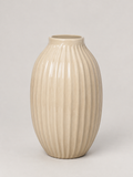 Jarrón de Cerámica Beige Estriado - MADRITERA