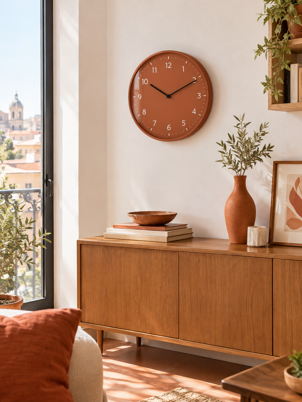 Reloj de Pared Terracota en ambiente - MADRITERA