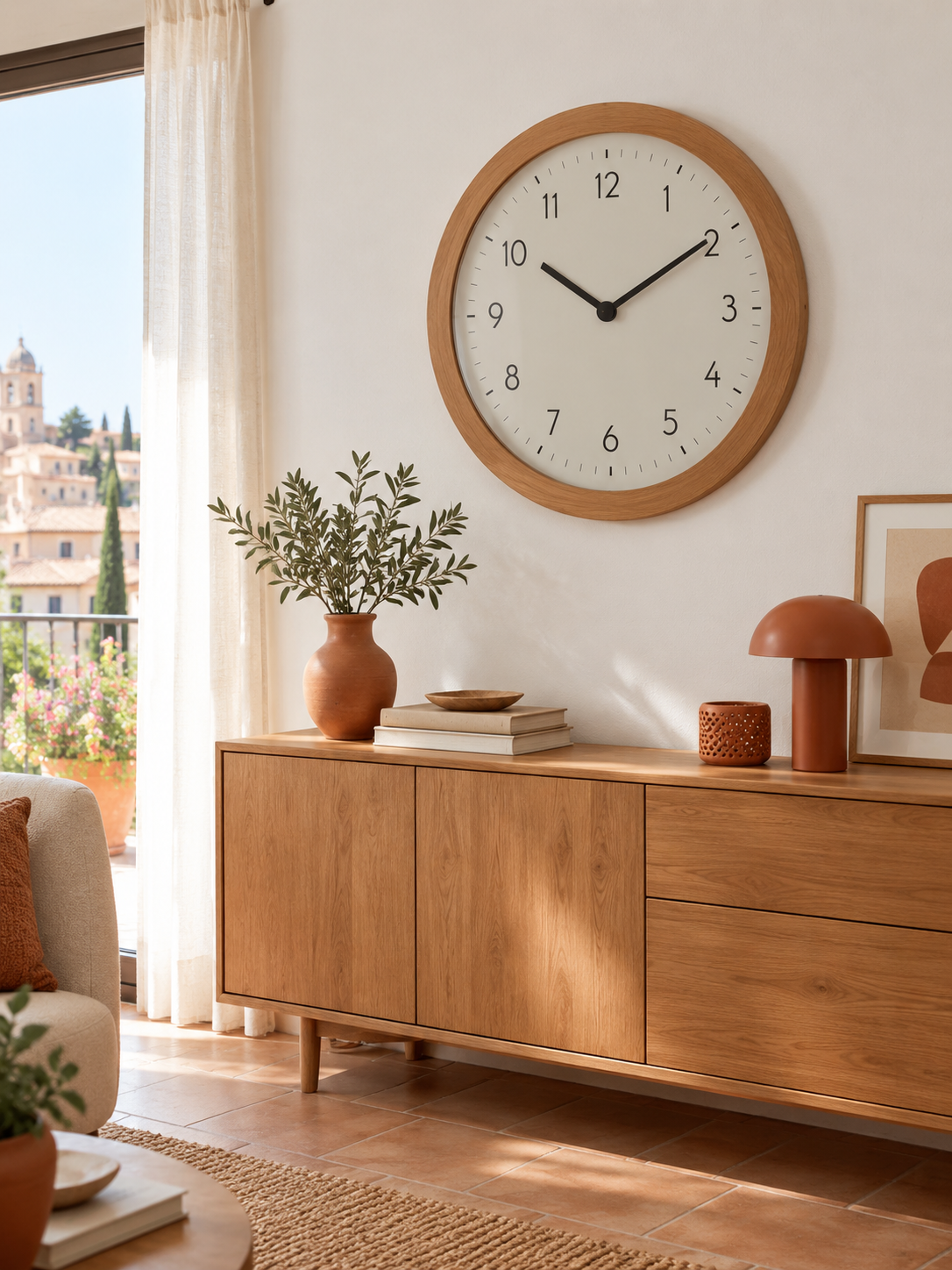 Reloj de Pared Grande Madera en ambiente - MADRITERA