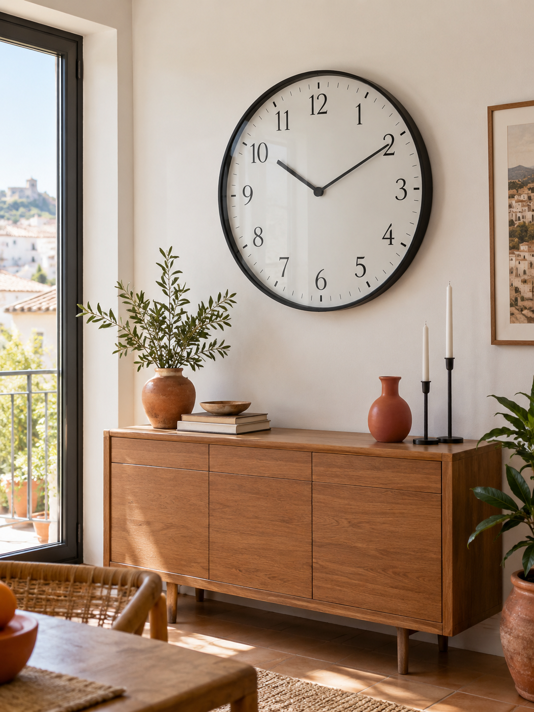 Reloj de Pared Grande Negro en ambiente - MADRITERA