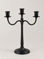 Candelabro Negro de Metal 3 Brazos - MADRITERA
