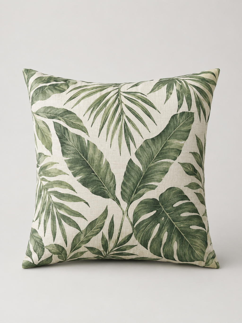Cojín Estampado Hojas Verde - MADRITERA