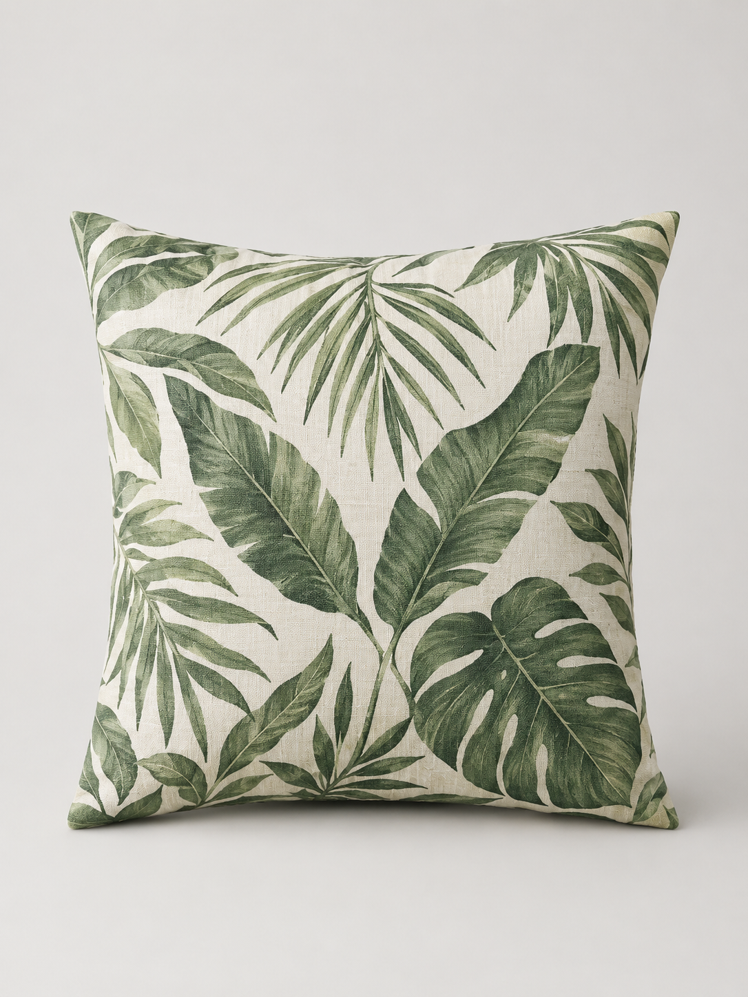 Cojín Estampado Hojas Verde - MADRITERA