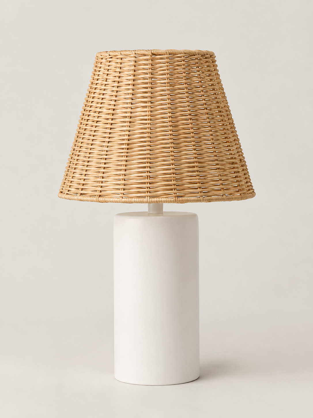 Lámpara de Mesa de Ratán Blanco - MADRITERA